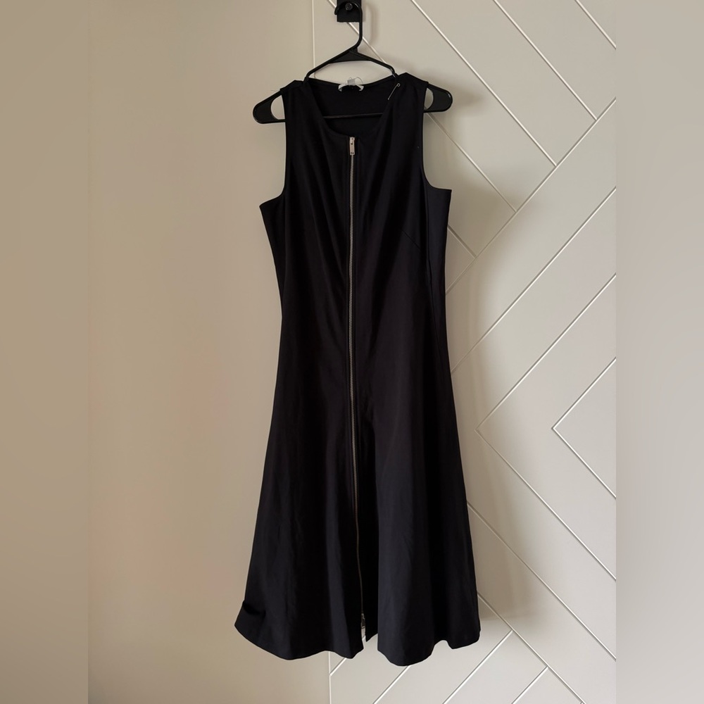 COS Black Midi Dress with Zipper